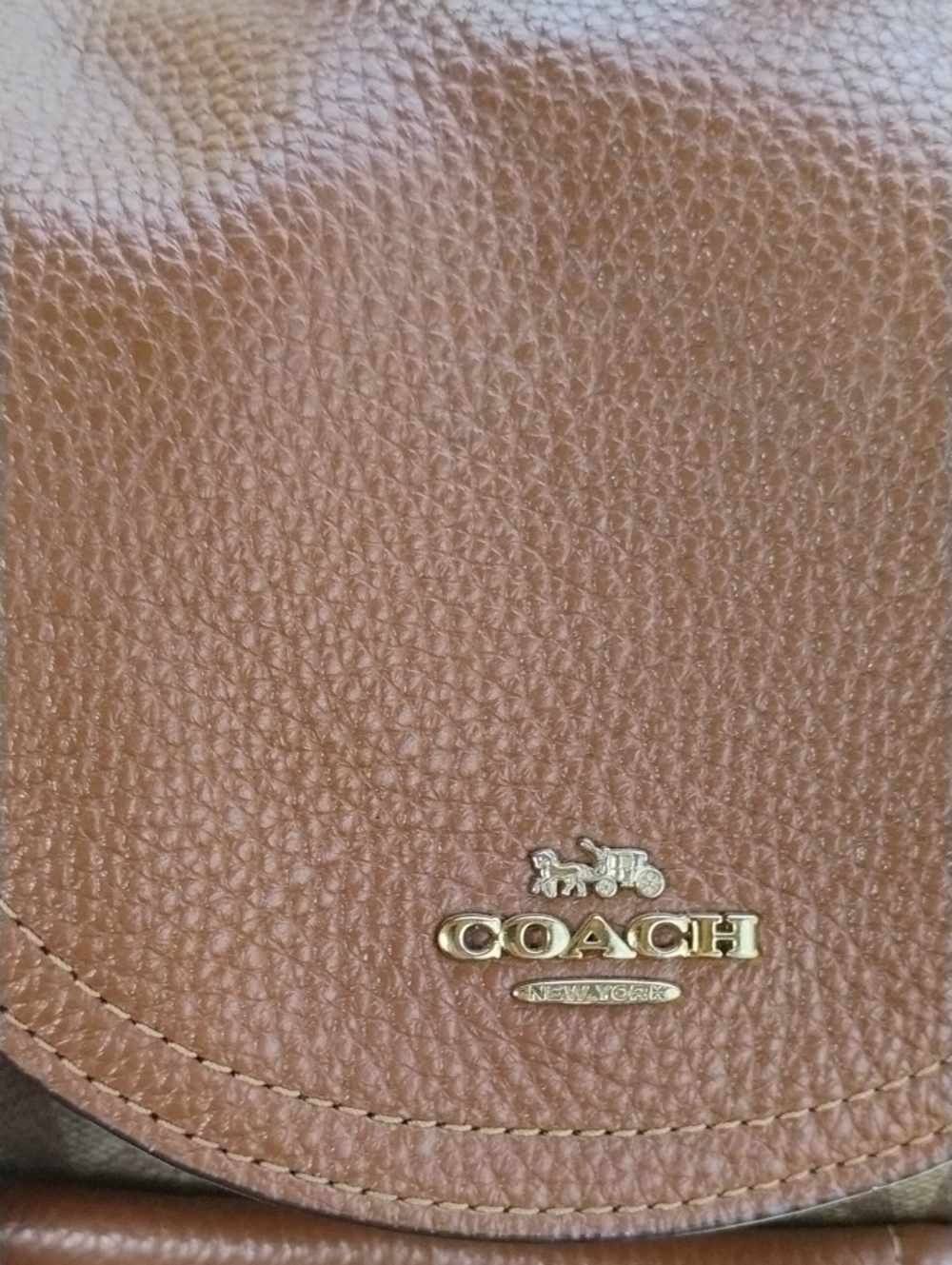 Coach Tan/Brown Signature Canvas Mini Backpack with Leather Trim - Picture 9 of 11